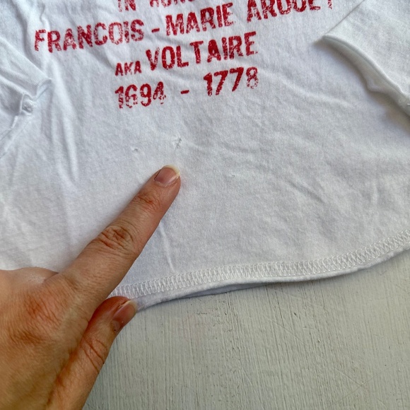 Zadig & Voltaire Tunisian ML Angels Henley Graphic Long Sleeve Shirt - Picture 6 of 9